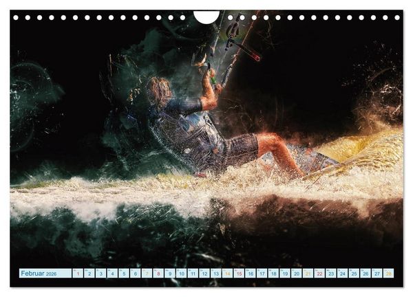 Produktbild: Kitesurfen extrem cool (Wandkalender 2026 DIN A4 quer), CALVENDO Monatskalender