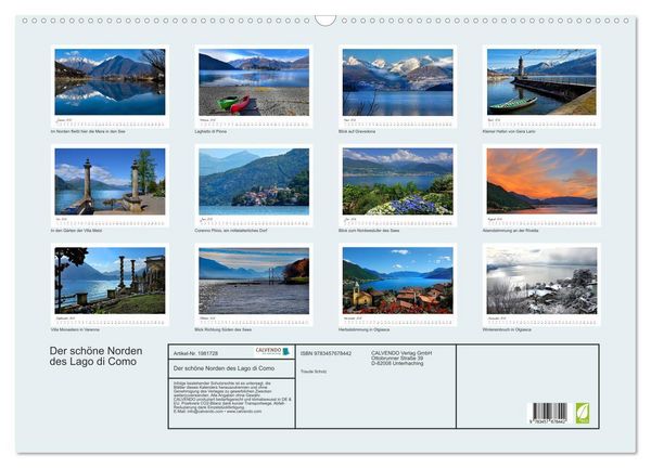 Produktbild: Der sch&ouml;ne Norden des Lago di Como (Wandkalender 2026 DIN A2 quer), CALVENDO Monatskalender