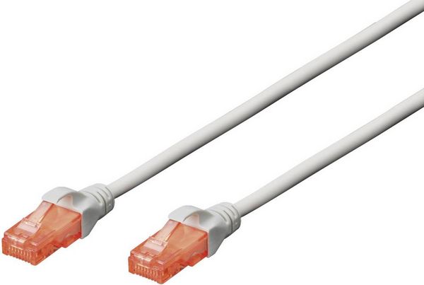 Produktbild: Digitus DK-1612-100 RJ45 Patchkabel CAT 6 U/UTP 10.00m Grau verdrillte Paare 1St.