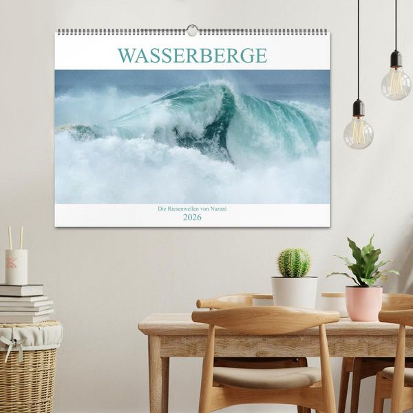 Produktbild: WASSERBERGE - Die Riesenwellen von Nazar&eacute; (Wandkalender 2026 DIN A2 quer), CALVENDO Monatskalender