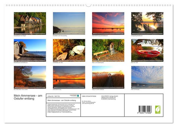 Produktbild: Mein Ammersee - am Ostufer entlang (hochwertiger Premium Wandkalender 2026 DIN A2 quer), Kunstdruck in Hochglanz