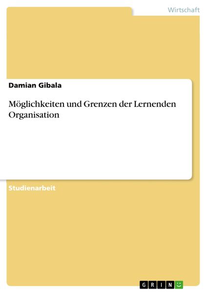 Produktbild: M&ouml;glichkeiten und Grenzen der Lernenden Organisation