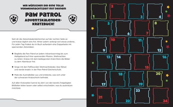 Produktbild: PAW Patrol Adventskalender Kratzbuch