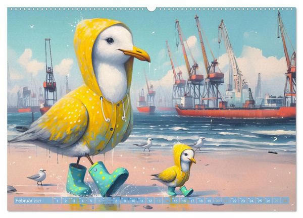 Produktbild: Die M&ouml;we Emma in Hamburg (Wandkalender 2027 DIN A2 quer), CALVENDO Monatskalender