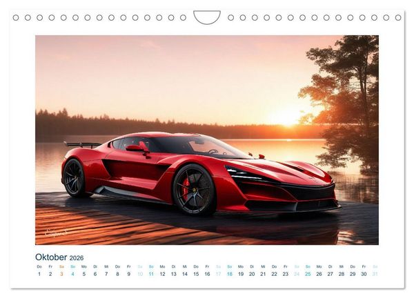 Produktbild: Faszination KI-Sportwagen (Wandkalender 2026 DIN A4 quer), CALVENDO Monatskalender