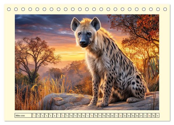 Produktbild: Afrikas Hy&auml;nen. Die kichernden Schatten der Savanne (Tischkalender 2026 DIN A5 quer), CALVENDO Monatskalender