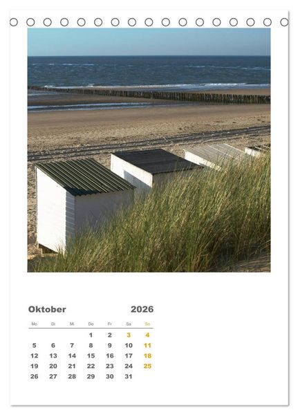 Produktbild: Hollands Strandparadies Zeeland (Tischkalender 2026 DIN A5 hoch), CALVENDO Monatskalender