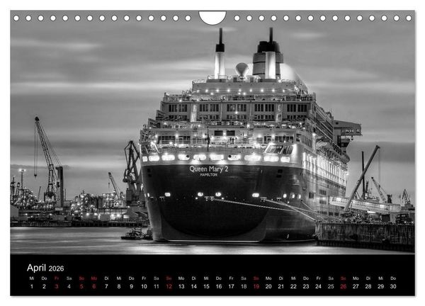 Produktbild: Hamburg monochrome Impressionen (Wandkalender 2026 DIN A4 quer), CALVENDO Monatskalender