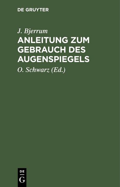 Produktbild: Anleitung zum Gebrauch des Augenspiegels