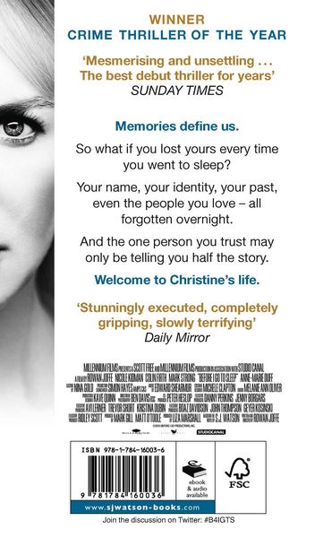 Produktbild: Watson, S: Before I Go To Sleep
