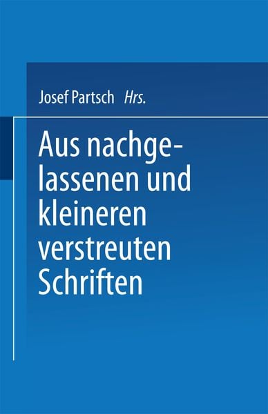 Produktbild: Aus Nachgelassenen und Kleineren Verstreuten Schriften