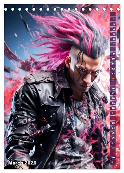 Produktbild: CYBERPUNK Cool guys (Desk Calendar 2026 DIN A5 portrait), CALVENDO 12 Month DeskCalendar