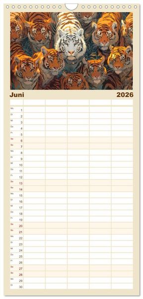 Produktbild: Familienplaner 2026 - Hervorstechen ist Trumpf mit 5 Spalten (Wandkalender, 21 x 45 cm) CALVENDO