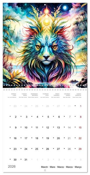 Produktbild: Cr&eacute;atures enchant&eacute;es (Calendrier mural carr&eacute; 2026 30x30 cm) Calendrier double avec une page pour vos prises de notes
