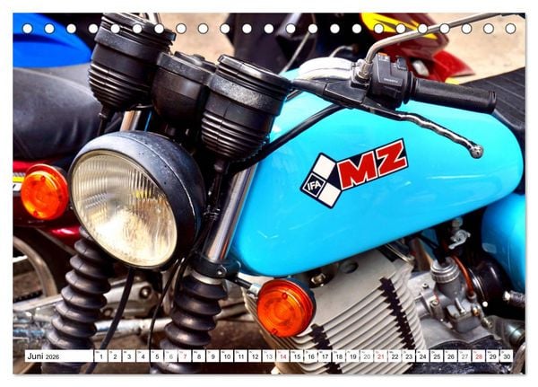 Produktbild: Motorrad-Legende MZ TS 150 - Ein Exportschlager der DDR (Tischkalender 2026 DIN A5 quer), CALVENDO Monatskalender