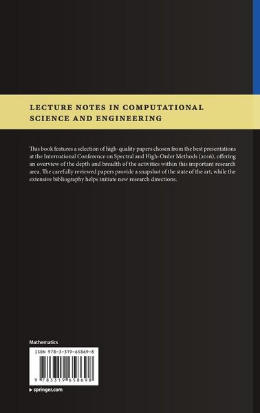 Produktbild: Spectral and High Order Methods for Partial Differential Equations ICOSAHOM 2016