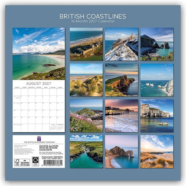 Produktbild: British Coastlines &ndash; Die Britische K&uuml;ste 2027 &ndash; 16-Monatskalender