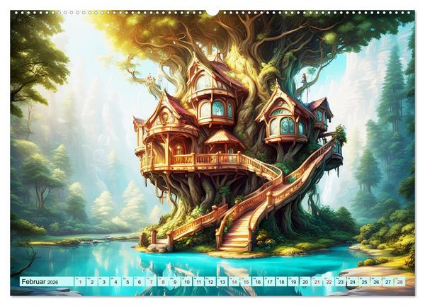 Produktbild: Ein Jahr im Baumhausparadies (hochwertiger Premium Wandkalender 2026 DIN A2 quer), Kunstdruck in Hochglanz