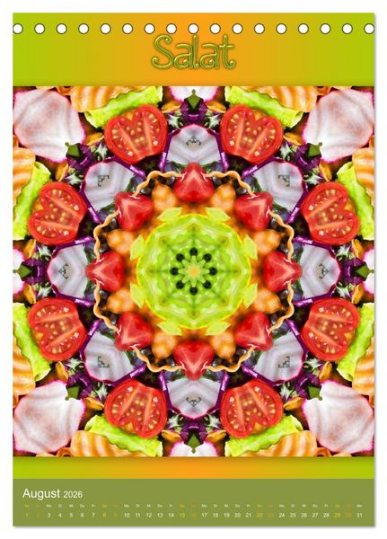 Produktbild: Kulinarische Mandalas (Tischkalender 2026 DIN A5 hoch), CALVENDO Monatskalender