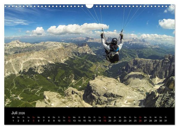 Produktbild: Paragliding - zwischen Himmel und Erde (Wandkalender 2026 DIN A3 quer), CALVENDO Monatskalender