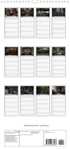 Produktbild: Geheimnisvolle Orte - Lost Places - Familienplaner hoch (Wandkalender 2022 , 21 cm x 45 cm, hoch)