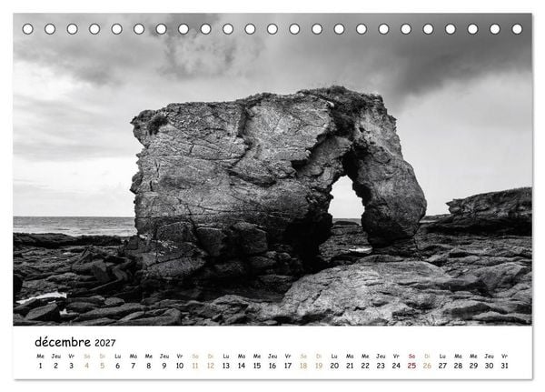 Produktbild: Terres de contraste &ndash; Une ann&eacute;e en monochrome (Calendrier de bureau 2027 DIN A5 vertical), CALVENDO calendrier mensuel