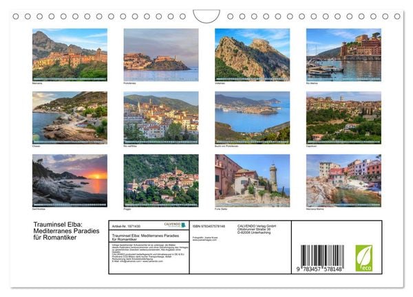 Produktbild: Trauminsel Elba: Mediterranes Paradies f&uuml;r Romantiker (Wandkalender 2026 DIN A4 quer), CALVENDO Monatskalender