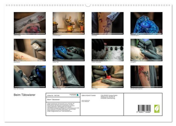 Produktbild: Beim T&auml;towierer (hochwertiger Premium Wandkalender 2026 DIN A2 quer), Kunstdruck in Hochglanz