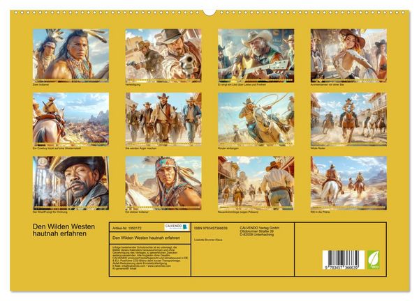 Produktbild: Den Wilden Westen hautnah erfahren (hochwertiger Premium Wandkalender 2026 DIN A2 quer), Kunstdruck in Hochglanz