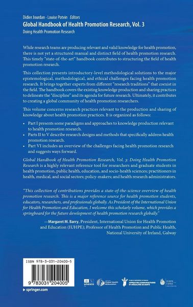 Produktbild: Global Handbook of Health Promotion Research, Vol. 3