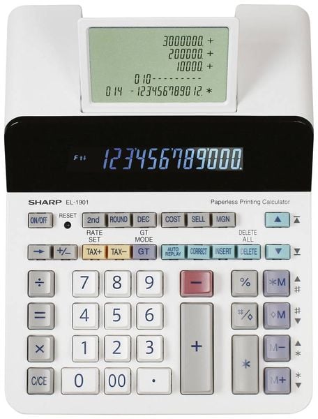 Sharp EL-1901 Tischrechner Grau, Weiß Display (Stellen): 12 netzbetrieben (B x H x T) 192 x 254 x 66 mm