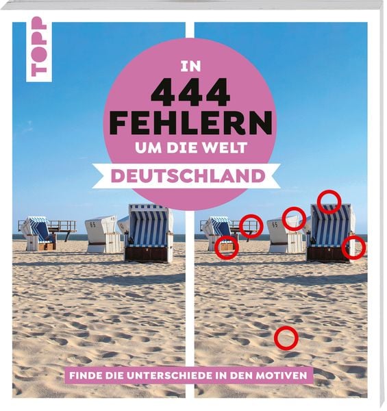 Produktbild: In 444 Fehlern um die Welt &ndash; Deutschland. Finde die Unterschiede in den sch&ouml;nsten Motiven Deutschlands