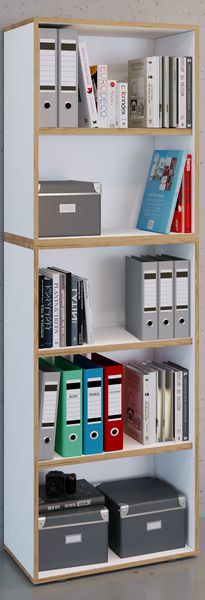 Produktbild: Holz B&uuml;ro Regal B&uuml;cher Ordner Salia 5fach B. 60 cm