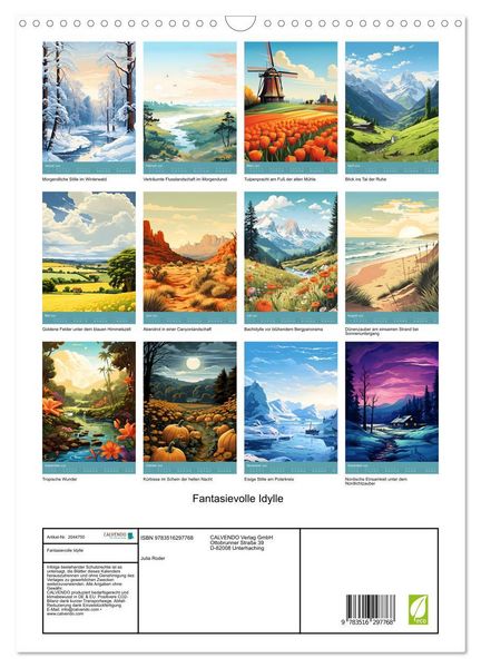 Produktbild: Fantasievolle Idylle (Wandkalender 2026 DIN A3 hoch), CALVENDO Monatskalender