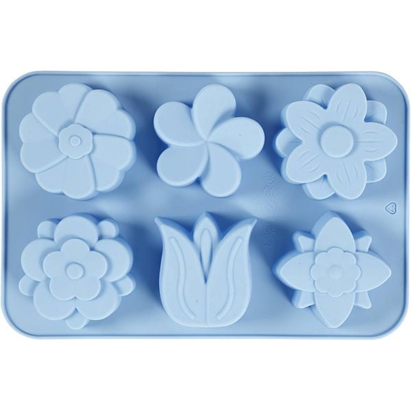 Produktbild: Creativ Company Silikonform, Blumen, H 2,6 cm, L 30 cm, B 21 cm, Lochgr&ouml;&szlig;e 60x75 mm, 75 ml, 1 Stk
