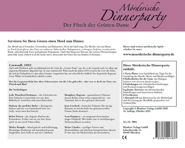 Produktbild: M&ouml;rderische Dinnerparty. Der Fluch der Gr&uuml;nen Dame