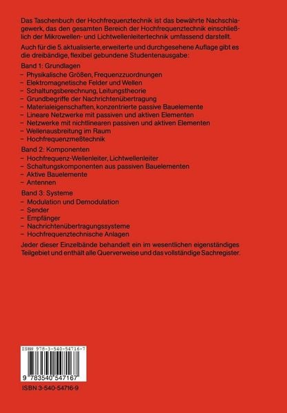 Produktbild: Taschenbuch der Hochfrequenztechnik