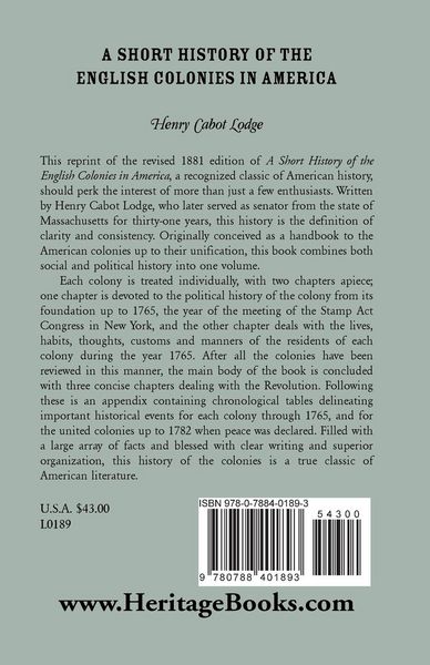Produktbild: A Short History of the English Colonies in America