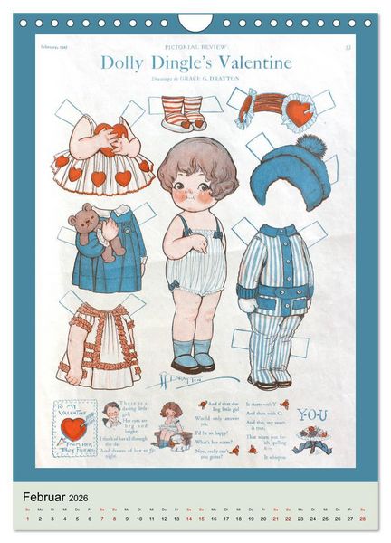 Produktbild: Dolly Dingle Kalender - Anziehpuppen von Grace G. Drayton (Wandkalender 2026 DIN A4 hoch), CALVENDO Monatskalender