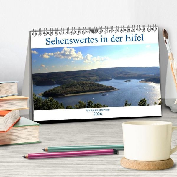 Produktbild: Sehenswertes in der Eifel - Am Rursee unterwegs (Tischkalender 2026 DIN A5 quer), CALVENDO Monatskalender