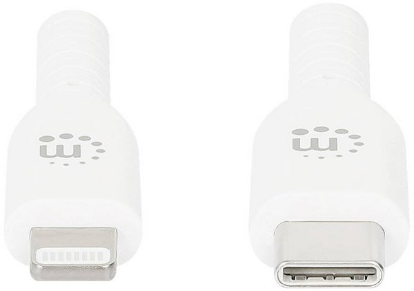 Produktbild: Manhattan USB-Kabel USB-C&reg; Stecker, Apple Lightning Stecker 0.50m Wei&szlig; 394505