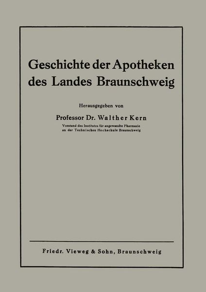 Produktbild: Geschichte der Apotheken des Landes Braunschweig