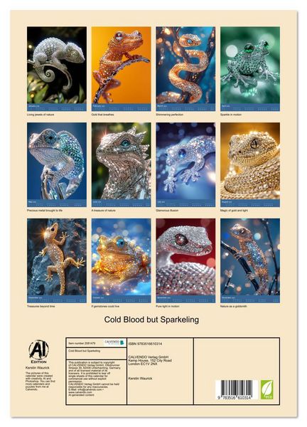 Produktbild: Cold Blood but Sparkeling (High Quality Premium Wall Calendar 2026 DIN A2 portrait),CALVENDO 12 Month Wall Calendar