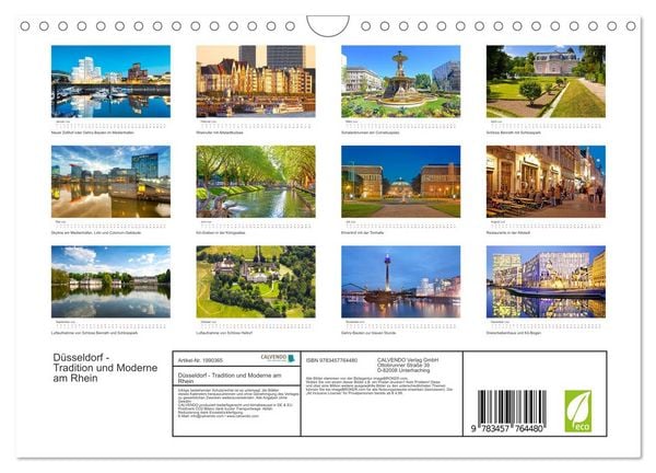Produktbild: D&uuml;sseldorf - Tradition und Moderne am Rhein (Wandkalender 2026 DIN A4 quer), CALVENDO Monatskalender