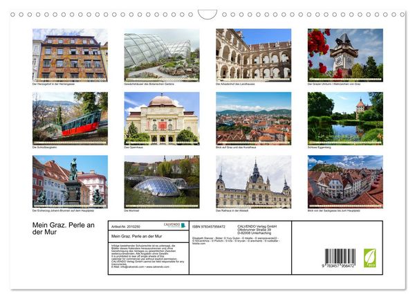Produktbild: Mein Graz. Perle an der Mur (Wandkalender 2026 DIN A3 quer), CALVENDO Monatskalender