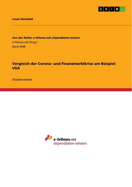 Produktbild: Vergleich der Corona- und Finanzmarktkrise am Beispiel USA