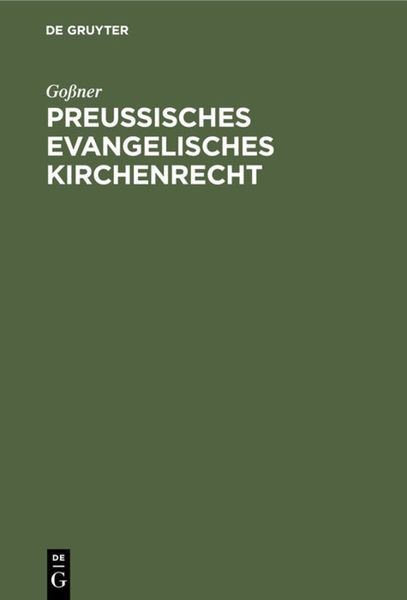 Produktbild: Preu&szlig;isches evangelisches Kirchenrecht