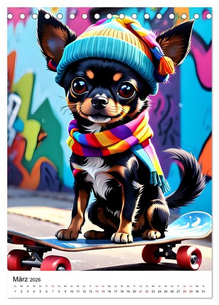 Produktbild: Chihuahua Outdoor Abenteuer (Tischkalender 2026 DIN A5 hoch), CALVENDO Monatskalender