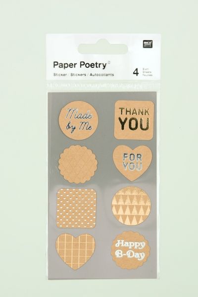 Produktbild: Kraftpapiersticker Labels Metallic