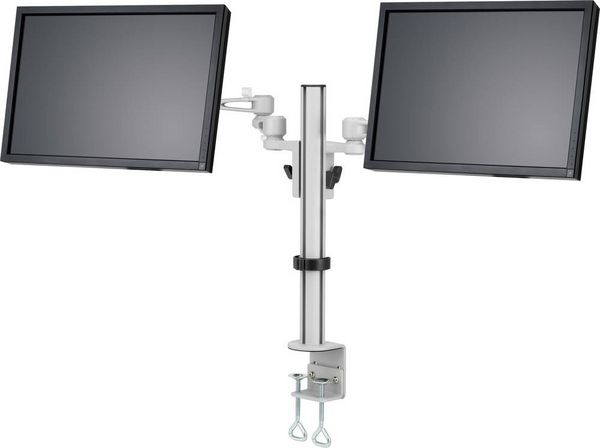 Produktbild: SpeaKa Professional Monitor-Tischhalterung SP-5986112 2 Display(s) 33,0cm (13\") - 68,6cm (27\") Grau H&ouml;henverstellbar, Neigbar